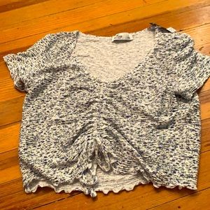 white floral cropped top